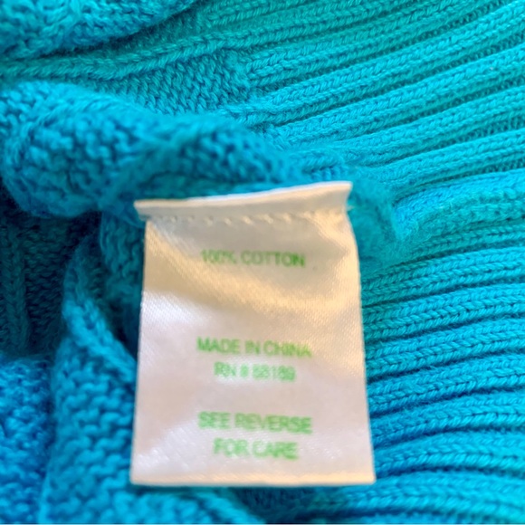 Lilly Pulitzer Cable Knit Cotton Sweater Women’s Size XS Bright Blue Luxury - Picture 4 of 6